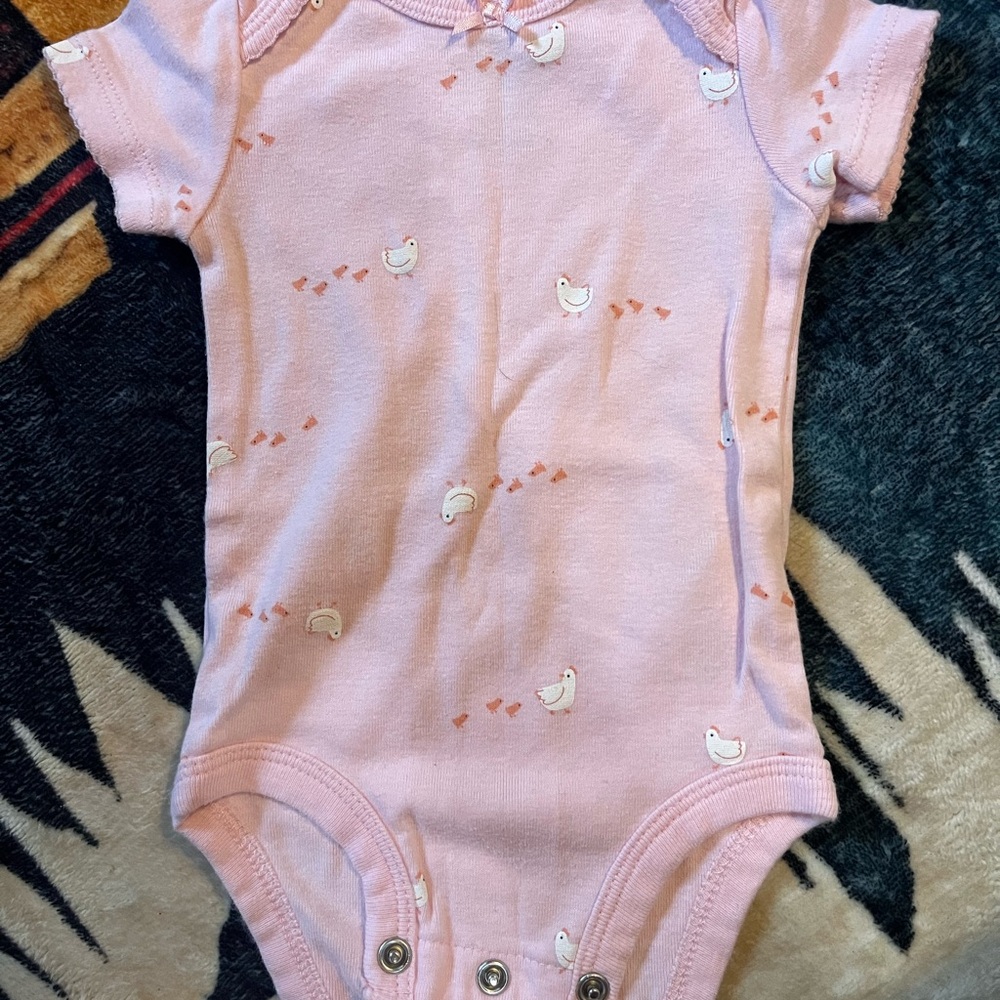 Carter's Pink Bodysuit with Duck Pattern